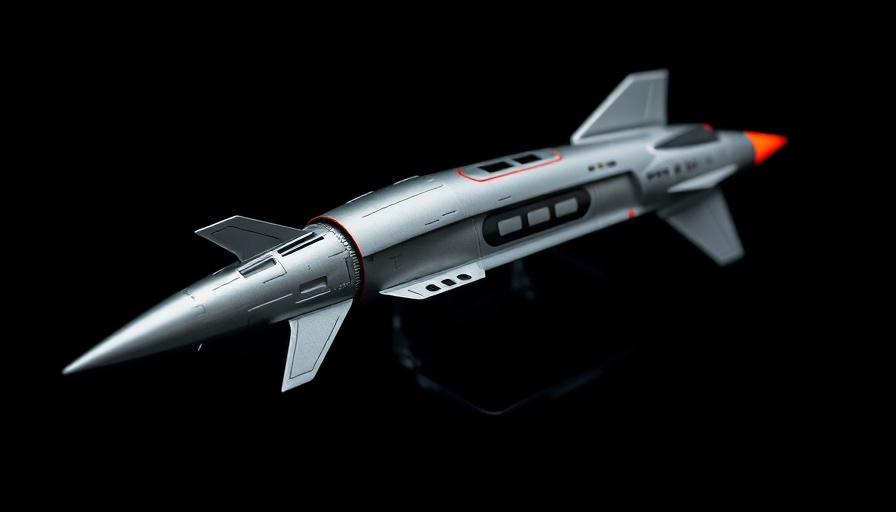 Futuristic fusion-powered rocket model, sleek and aerodynamic design.