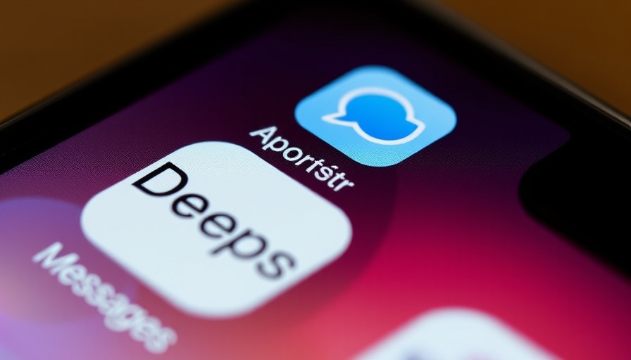 DeepSeek AI chatbot app icon on smartphone screen next to Messages.