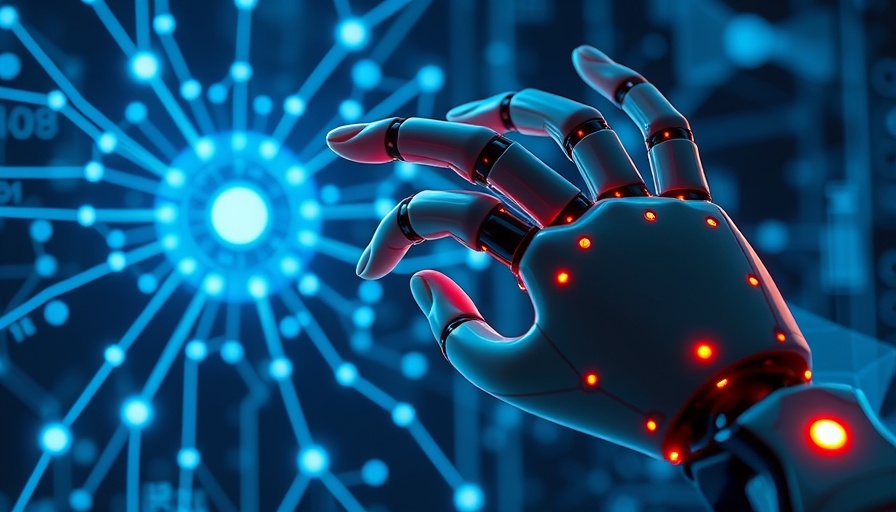 Robotic hand in a digital network illustrating Appian latest platform release.