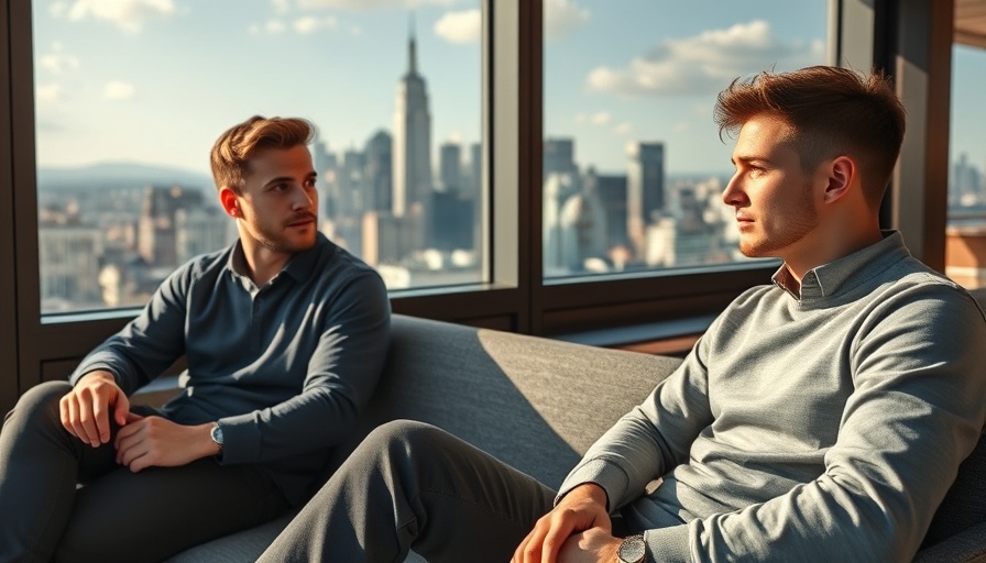 Young professionals discussing ideas in an urban setting for a superintelligence startup.