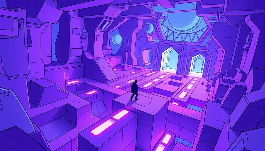 Abstract art of a person in a geometric space, expanding the limits of mathematical knowledge