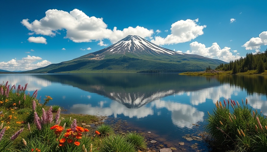 R1-Zero Visual Reasoning AI scenic mountain lake reflection.