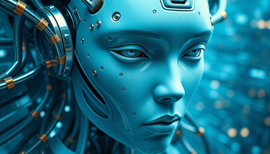 Ethereal AI visage with metallic structures, AI Omni-Channel Customer Engagement theme.