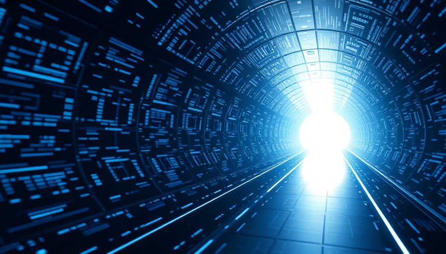 Futuristic digital tunnel symbolizing use ChatGPT for coding.
