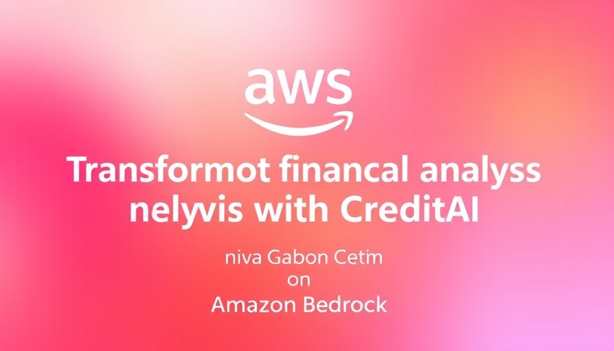 Gradient background showcasing CreditAI's financial analysis transformation with AWS Bedrock.