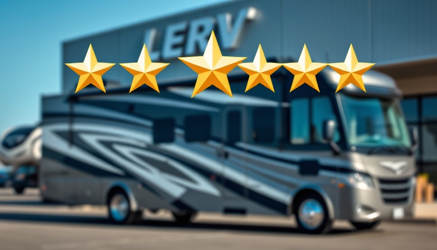 RV dealership sign with stars Lee's Auto & RV Ranch