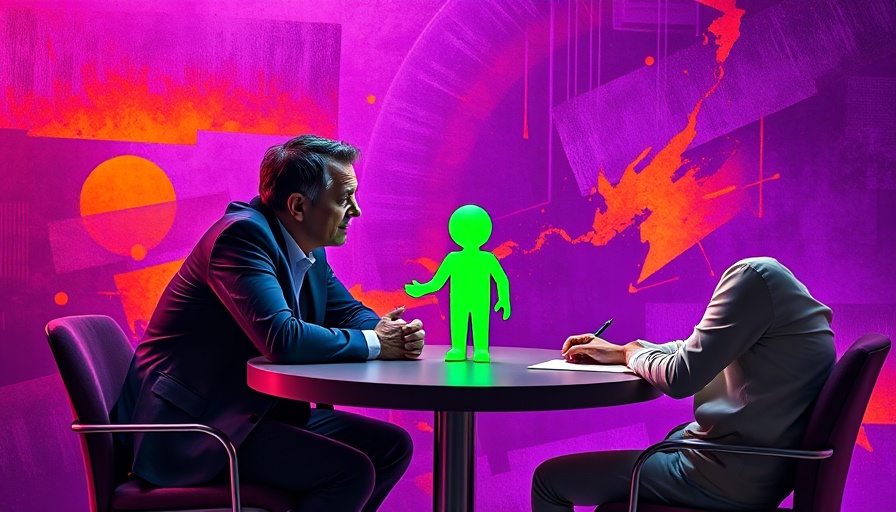 Surreal depiction of AGI discussions in business, colorful and artistic.