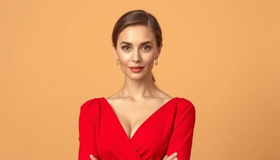 Confident woman smiling in a studio portrait highlighting leadership.