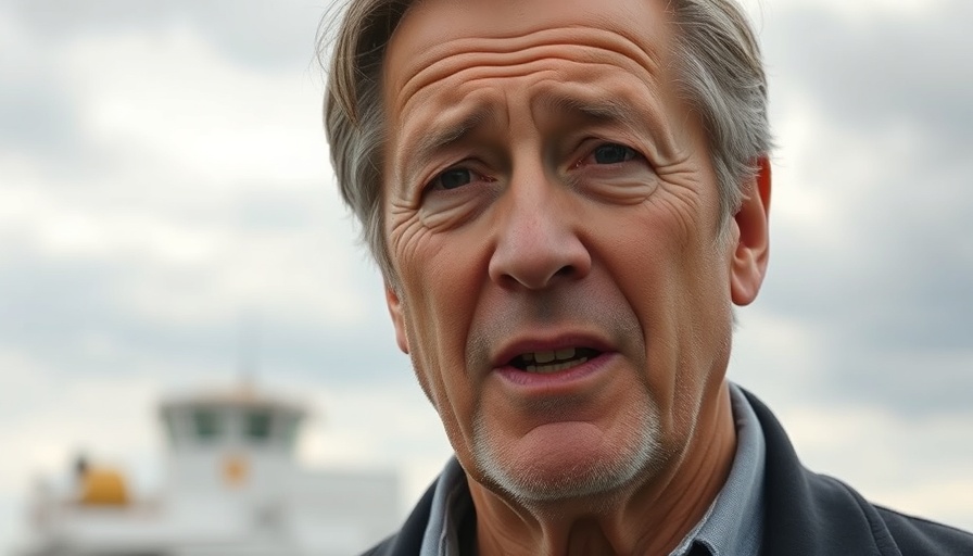 Middle-aged man speaking outside at automotive training center.