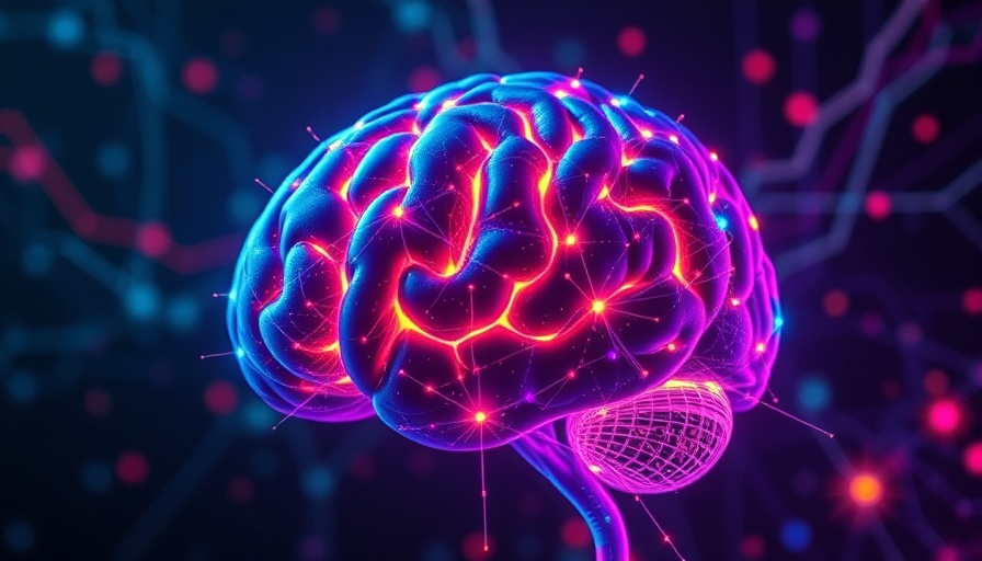 Futuristic digital brain with glowing neural connections symbolizing AI-powered inspections.