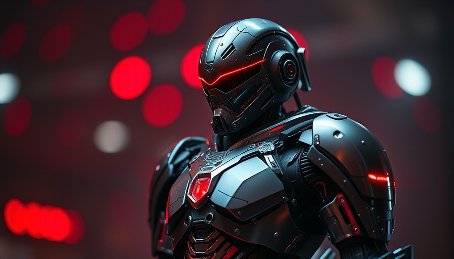 Futuristic cyborg with bokeh lights symbolizing AI Infrastructure Revolution.