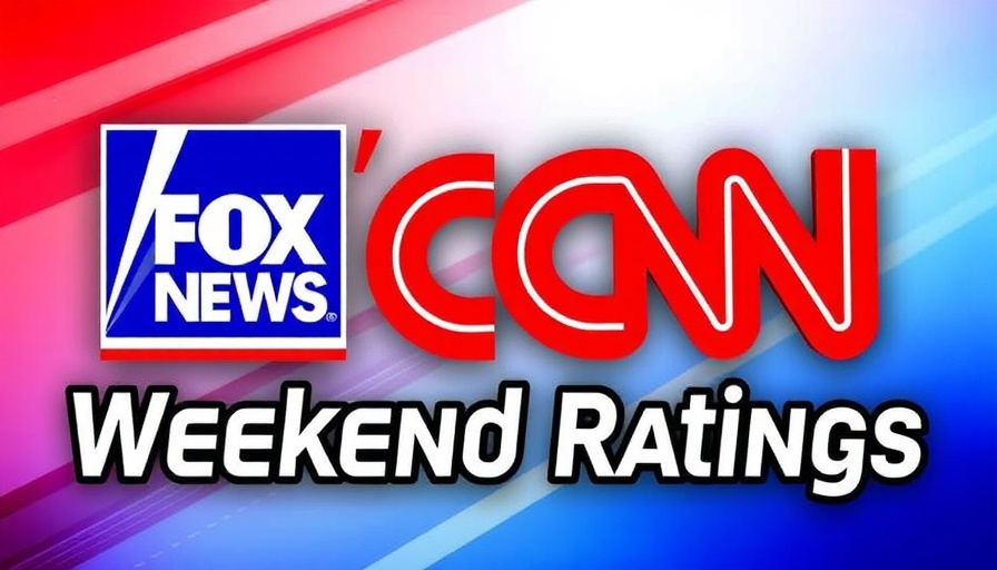 Cable news ratings displayed with major network logos.