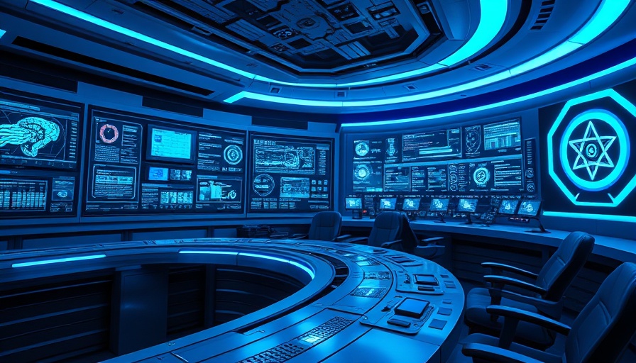 Superalignment in AI Development futuristic control room concept.