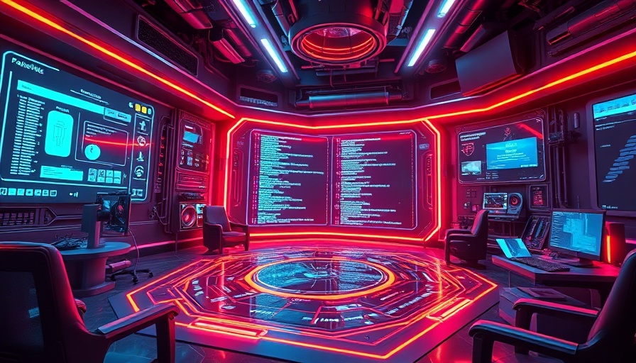 Fully autonomous programming in a futuristic workspace with holographic display.