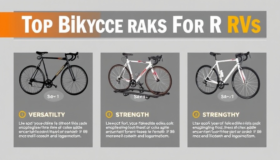 Top three bicycle racks for RVs in infographic style.