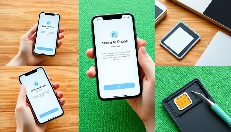 Data transfer setup on smartphones, illustrating transfer from iPhone to iPad.