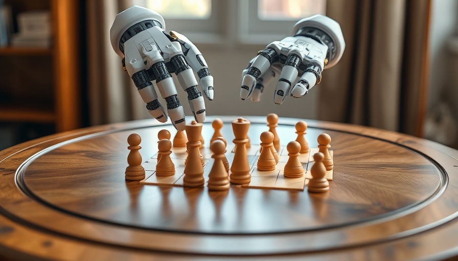 Robotic hands playing game on table, Google DeepMind Robotics.