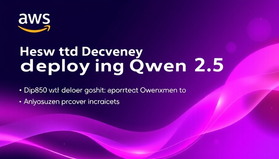 Qwen 2.5 deployment on AWS AI graphic with gradient design.