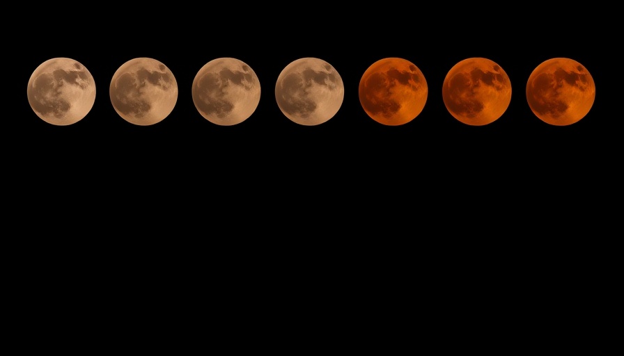 March 2025 Total Lunar Eclipse phases progression.