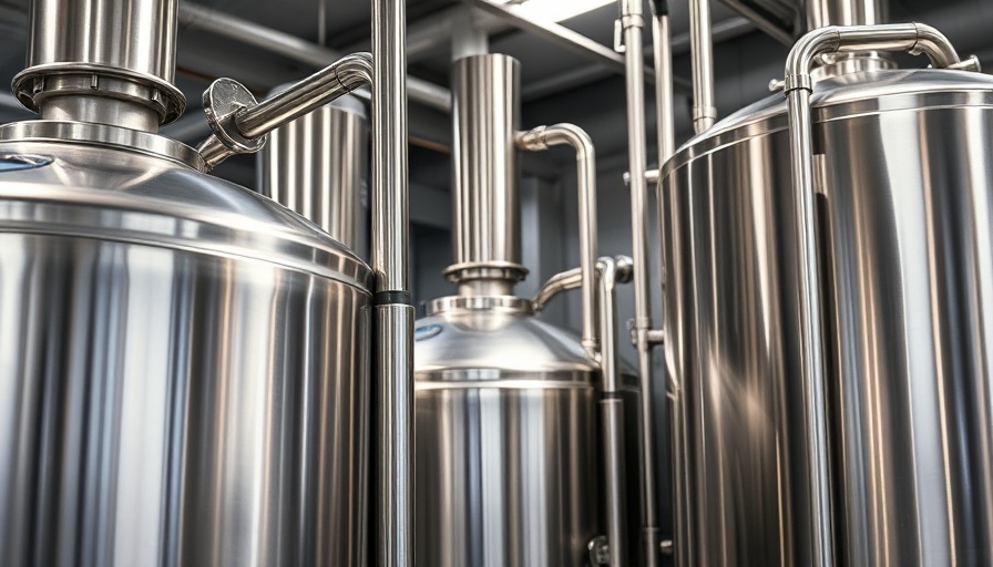 Close-up of fermentation equipment for novel proteins in a bright setting.