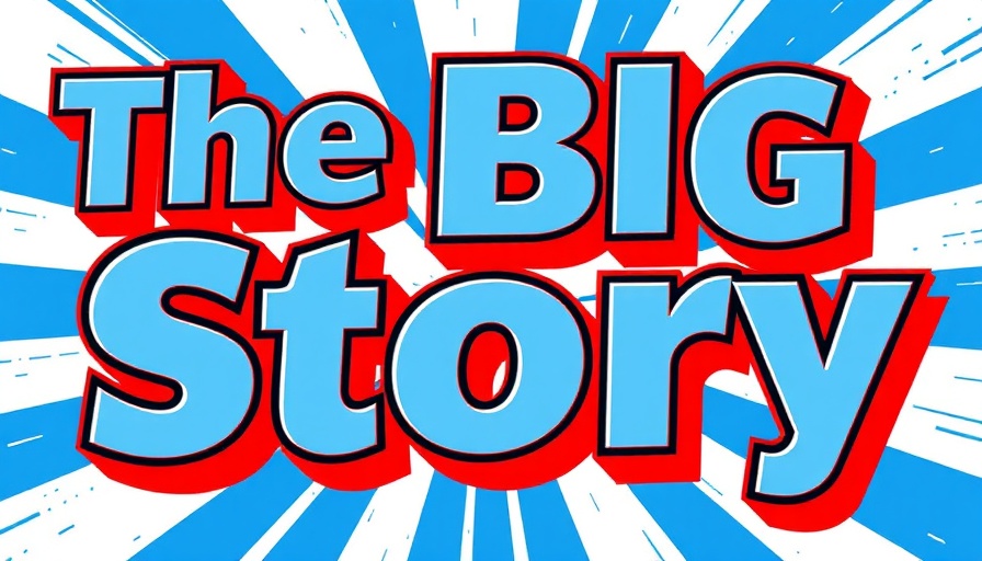 Bold graphic illustrating 'The Big Story' with pop-art style for impact of tariffs on advertising.