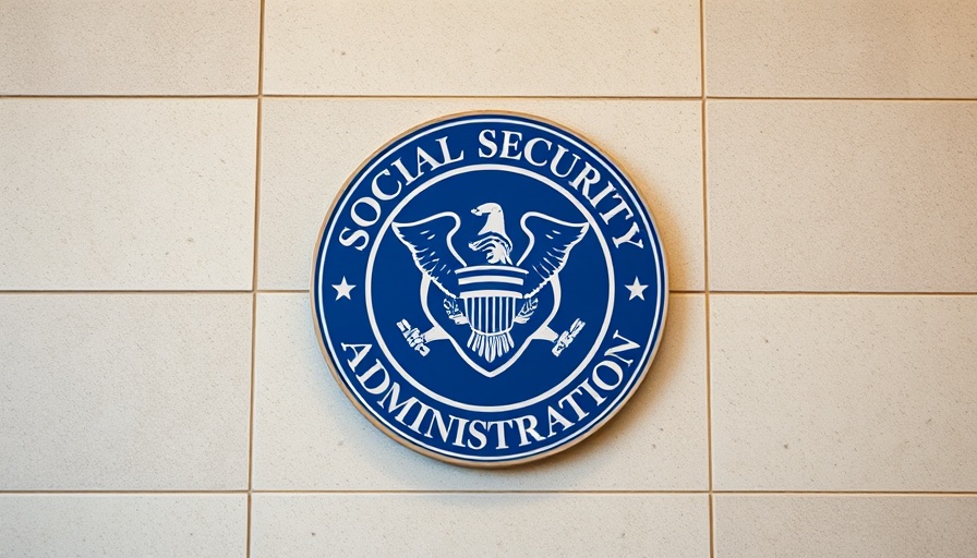 Social Security Administration emblem on tiled wall