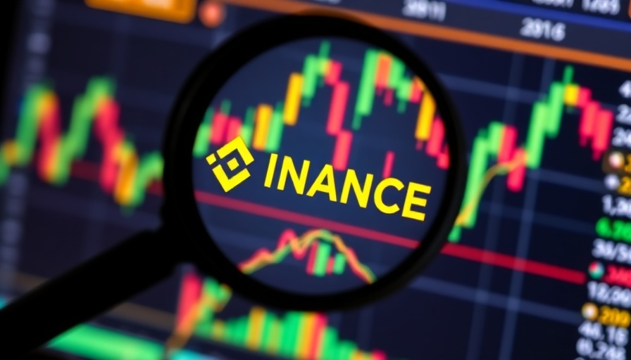 Binance trading screen with stock data highlighted.