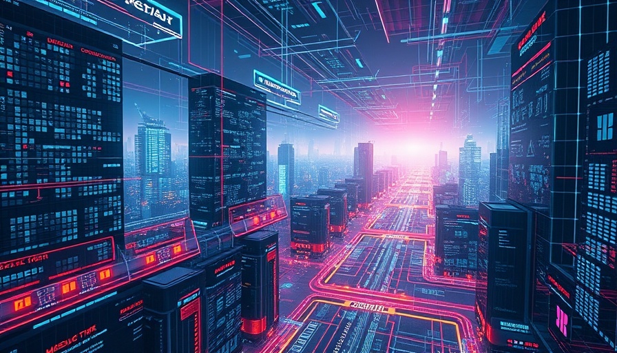 AI privacy risks illustrated in a futuristic digital landscape.