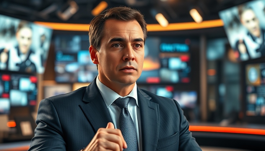 Breaking news report in a modern studio, Microsoft FTC antitrust investigation AI operations.