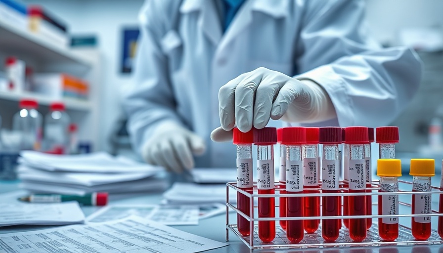 Scientist in lab organizes blood samples, highlighting annual shot research