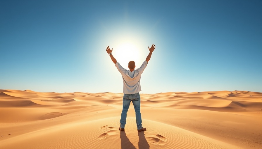HR as a strategic partner visualized as person celebrating success in desert.