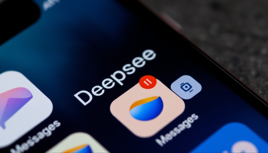 Close-up of smartphone screen with DeepSeek AI Chatbot app icon.