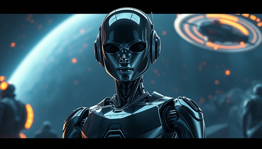 Futuristic android with spaceship in space, related to CoreWeave NVIDIA AI Deployment Europe.