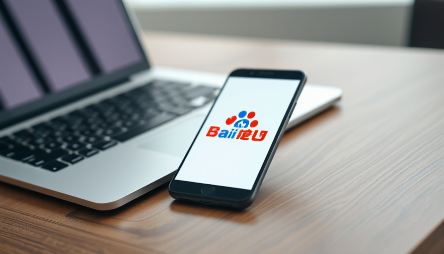 Baidu ERNIE AI Reasoning Model logo on smartphone beside laptop.
