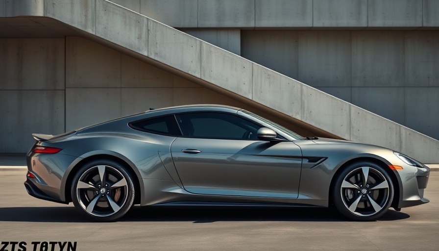 Sleek gray coupe near concrete structure, JDM imports tariffs topic.