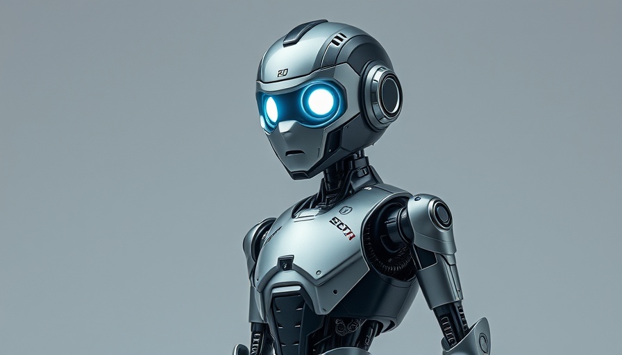 MonstarX AI Workflow depicted with a retro robot in a minimalistic setting.