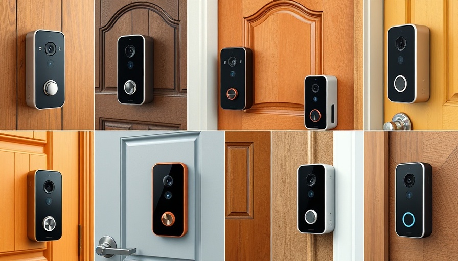 Modern video doorbell cameras on doors, best options for 2025.