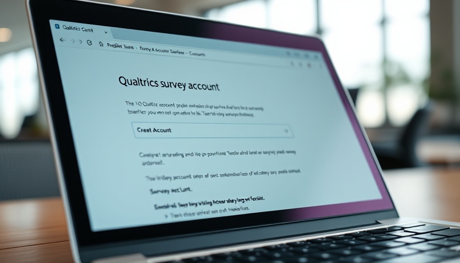 Qualtrics survey account page displayed on a laptop screen.