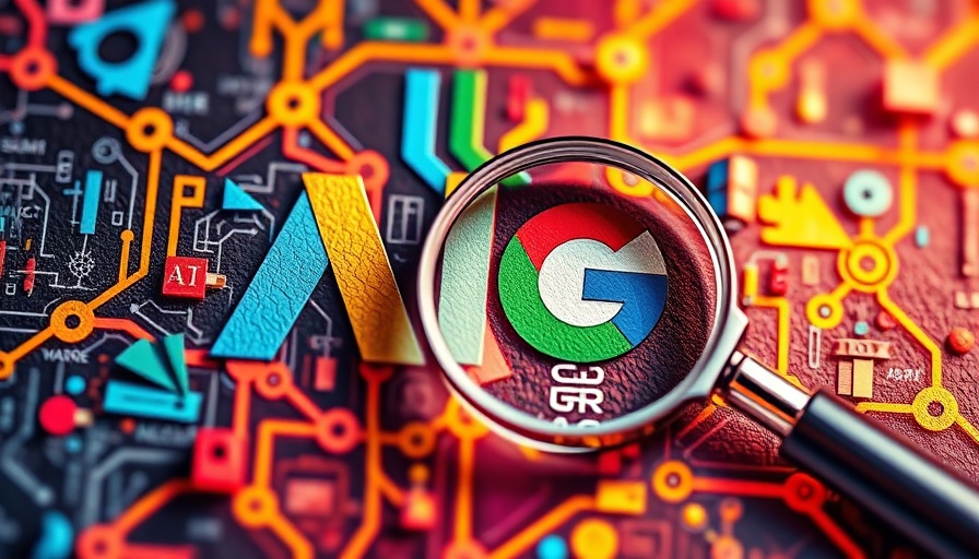 Colorful AI search technologies competition concept illustration.