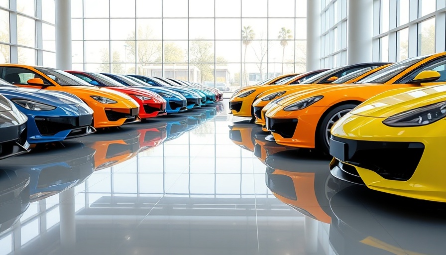 Sleek cars in a bright modern showroom highlighting credit availability for auto loans.