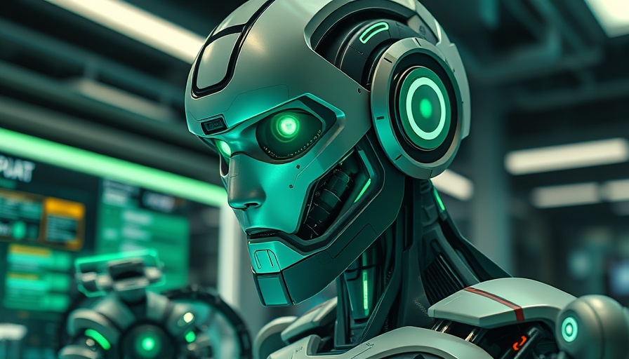 Futuristic robot using holographic interface in tech workspace, symbolizing zero-trust access.