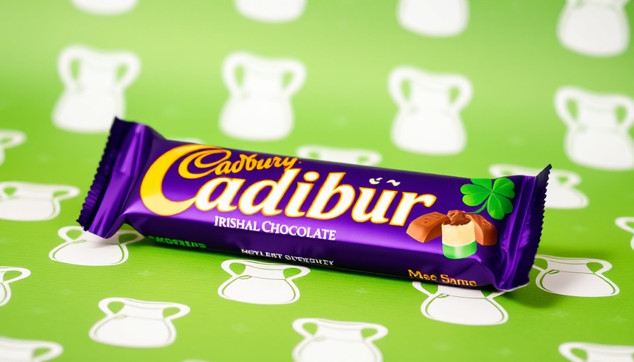 St. Patrick's Day Cadbury bar in Irish on green background.