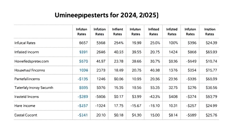 Table displaying financial expectations and concerns for 2025, highlighting financial insecurity epidemic