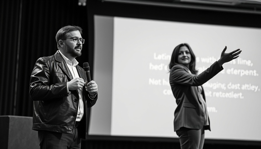 Two men presenting at Dutch unicorn Mews IPO US presentation.