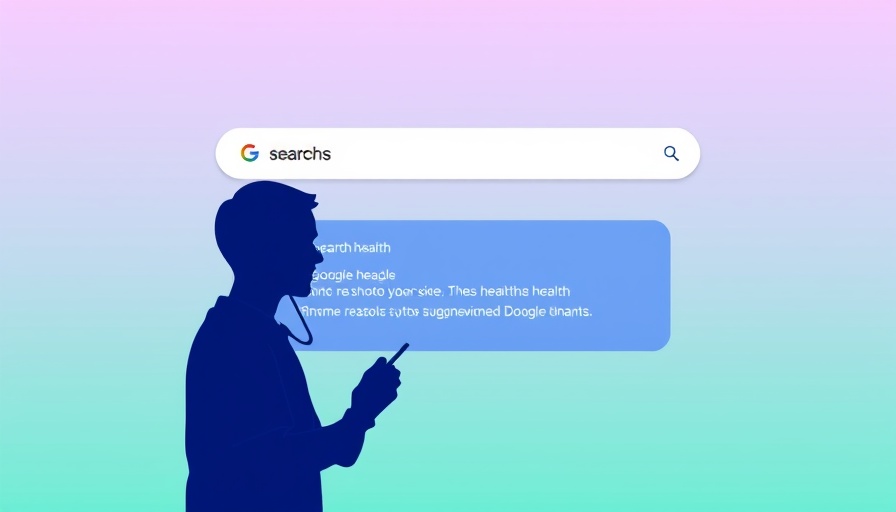 Google AI health advice search with stethoscope and doodle.