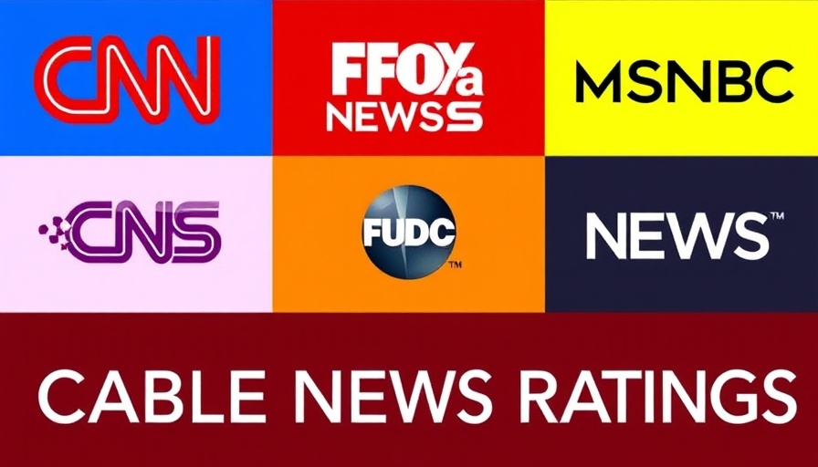 Cable News Ratings March 2025 graphic with network logos.