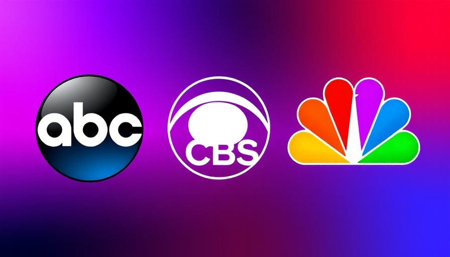 Evening News Ratings Decline with major TV network logos.