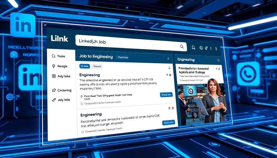Futuristic job search interface for engineering roles in 2025