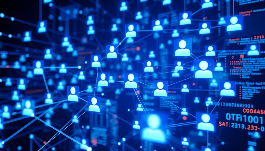 AI technology in contact centers visualized through digital data streams and icons.