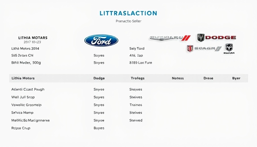 Lithia sells West Virginia dealerships with Subaru, Ford, and Dodge brands